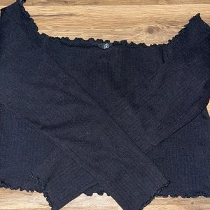 Off the shoulder black crop top